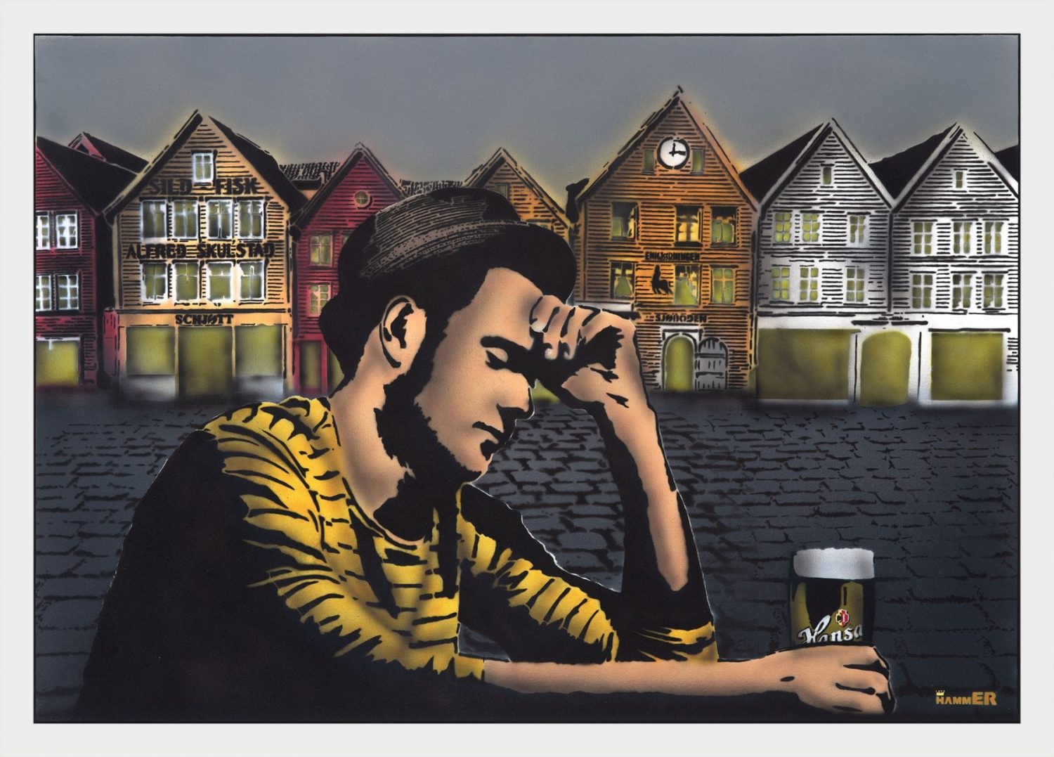 Hammer Bergen digitalrykk giclee