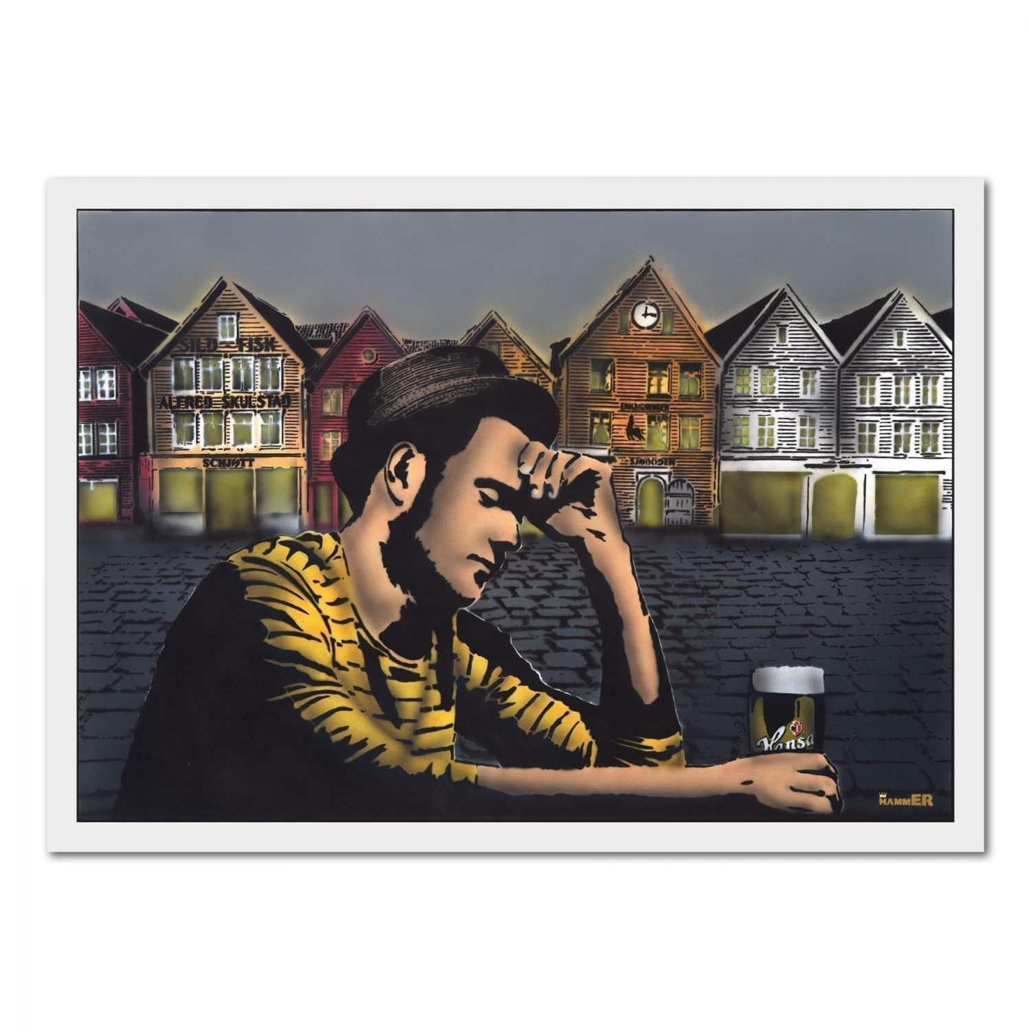 Hammer Bergen digitalrykk giclee